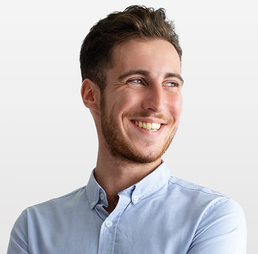 A guy with a wide smile